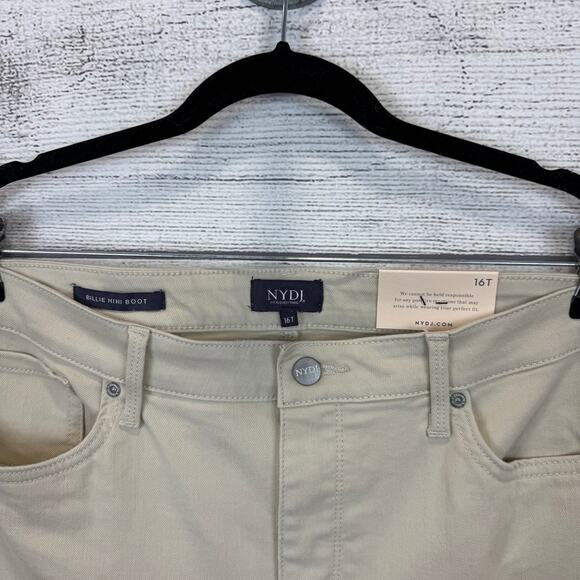 NYDJ Plus Size High Rise Billie Cream Mini Boot Ankle Jeans Size 16 TALL - Picture 3 of 9
